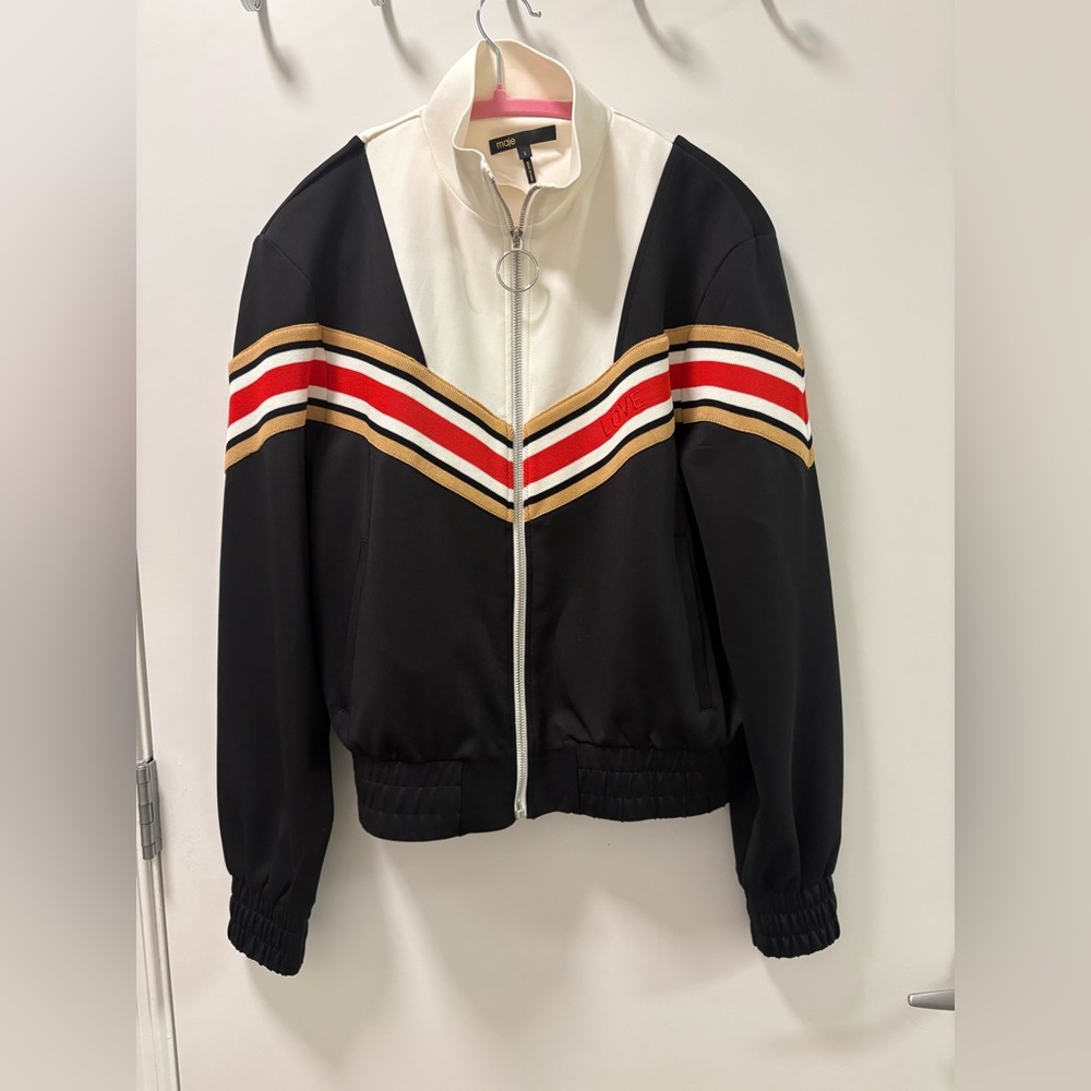 Make Thelo Love Striped Bomber Jacket Size 1 - Picture 3 of 13